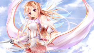 Girl sword clouds fantasy anime - the cloud free wallpaper