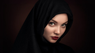 Elina karimova portrait black veil - portrait photography free wallpaper