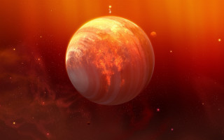 Red planet orange background star - planet free wallpaper