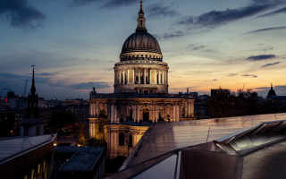 Dusk dome rooftop architecture bridge - modernism free wallpaper