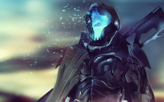 Futuristic suit man glowing helmet - a futuristic suit holding free wallpaper