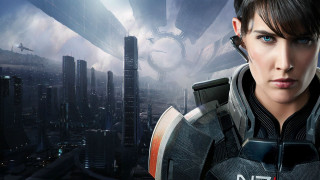 Futuristic city woman clock skyscrapers - skyscraper free wallpaper