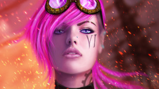 Pink hair goggles fire magic - charlie bowater free wallpaper