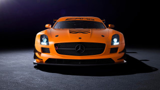 Mercedes sportscar headlights hood up - its headlight free wallpaper