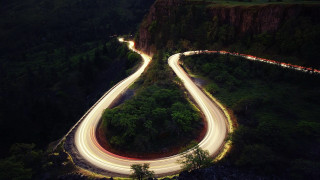 Night road mountain forest longexposure - long exposure free wallpaper