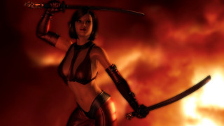 Woman bikini sword fireball fantasy - a woman in a bikini holding free wallpaper