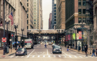 Busy city street bridge cars - a bridge over free wallpaper