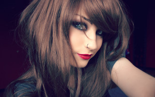 Gothic painting woman longhair wind - red lipstick free wallpaper