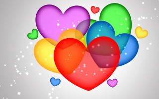 Hearts stars sparkle gradient sky - claire dalby free wallpaper