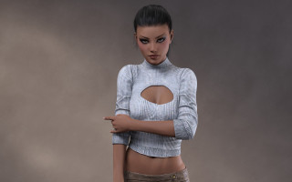 Woman cutout top skirt cigarette - eve ryder free wallpaper