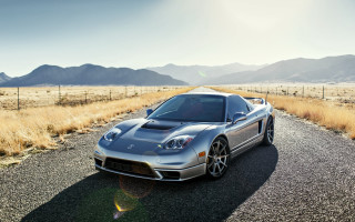 Silver sports car desert mountains 6 - a road in the desert free wallpaper