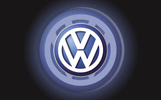 Blue white volkswagen emblem black - logo free wallpaper