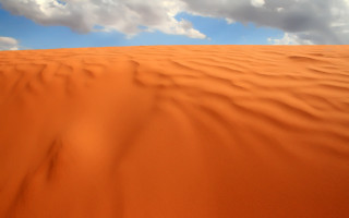 Orange desert sky clouds person - the sand free wallpaper