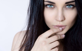 Elina karimova black hair blue - long black hair free wallpaper for desktop