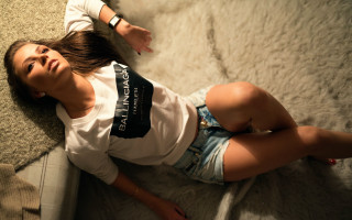 Woman couch relaxing detailed fashion - barbizon school free wallpaper