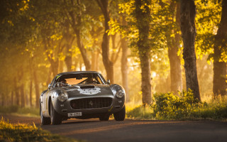 Vintage sports car woods sunset - bernd fasching free wallpaper for desktop