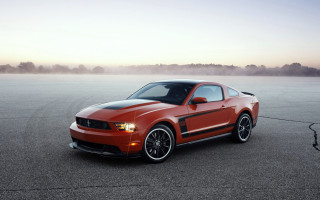 Red mustang parking lot fog - a parking lot free wallpaper