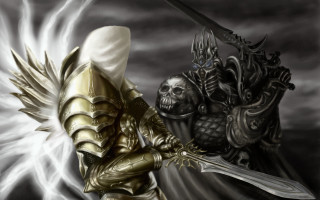Knight demon swords skull fantasy - a skull free wallpaper
