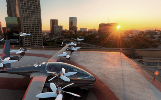Airplanes roof city skyline sunset - the sun setting free wallpaper
