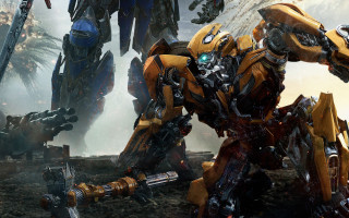 Robots glowing mecha dirt grass - a group of robots free wallpaper