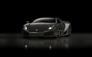 Black sports car reflection dark - photorealism free wallpaper