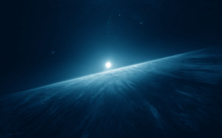 Bright blue space moonlight fireworks - a bright light in the middle of it free wallpaper