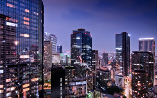 Tokyo skyline night cityscape bridge - skyscraper free wallpaper