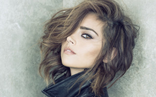 Woman blackjacket head shoulder shorthair - short hair free wallpaper