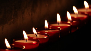 Red candles gothic art flemish - a black wall free wallpaper for desktop