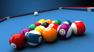 Pool balls cue center raytracing - center free wallpaper