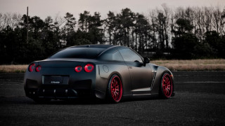 Black sports car red rims 9 - end free wallpaper
