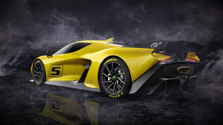 Yellow sports car smoke reflection - a yellow sports car free wallpaper
