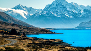 Mountain lake road tiltshift beach - beautiful landscape free wallpaper