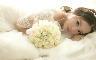 Bride bouquet veil wedding dress - a bouquet of flowers free wallpaper