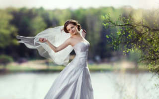 Wedding dress lake veil breeze - daphne mcclure free wallpaper