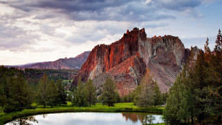Mountain lake forest cloudy sky 13 - cloudy free wallpaper