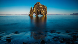 Rock formation water sky clouds 3 - carl critchlow free wallpaper