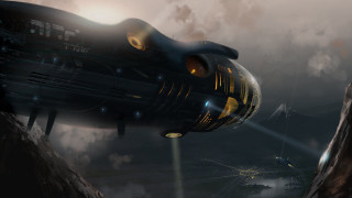 Futuristic ship sky mountains light - star citizen halo free wallpaper