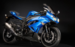 Blue motorcycle dark room photorealism 2 - a blue motorcycle free wallpaper