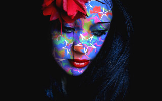 Woman flower star face paint - vivid free wallpaper