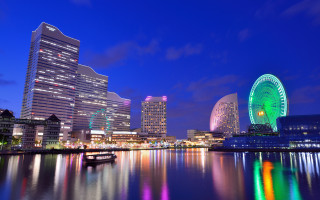 Tokyo skyline ferriswheel night hologram - a ferris wheel and a ferris free wallpaper