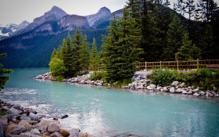 River bridge mountains nature tilt - a bridge over free wallpaper