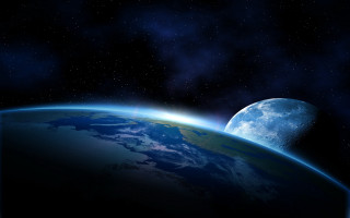 Earth space star planet moon - a distant star in the background free wallpaper