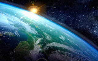 Earth space sun horizon matte - a view of the earth free wallpaper