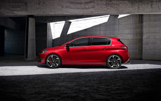 Red car parking garage concrete 2 - a concrete floor free wallpaper