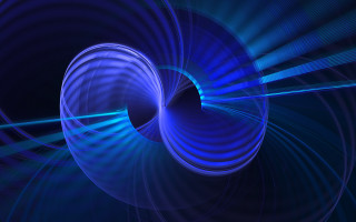 Blue abstract spiral space raytraced - benoit b. mandelbrot free wallpaper