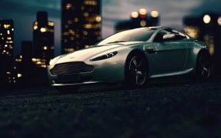 White car city night building - andrew law free wallpaper