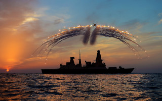 Ship fireworks sunset boat sky - the boat free wallpaper