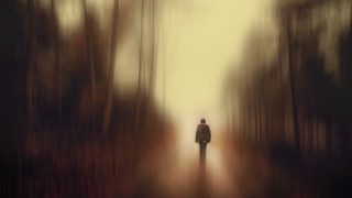 Forest path foggy horizon digital - a foggy sky above free wallpaper