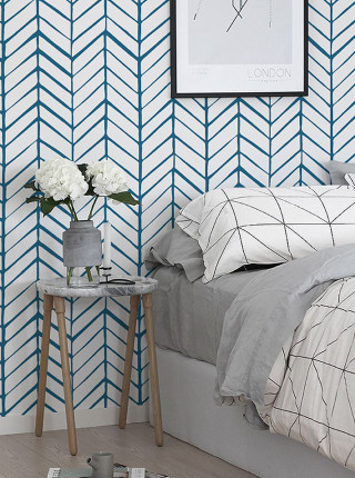 Bedroom bed table flowers picture - geometric abstract art free wallpaper